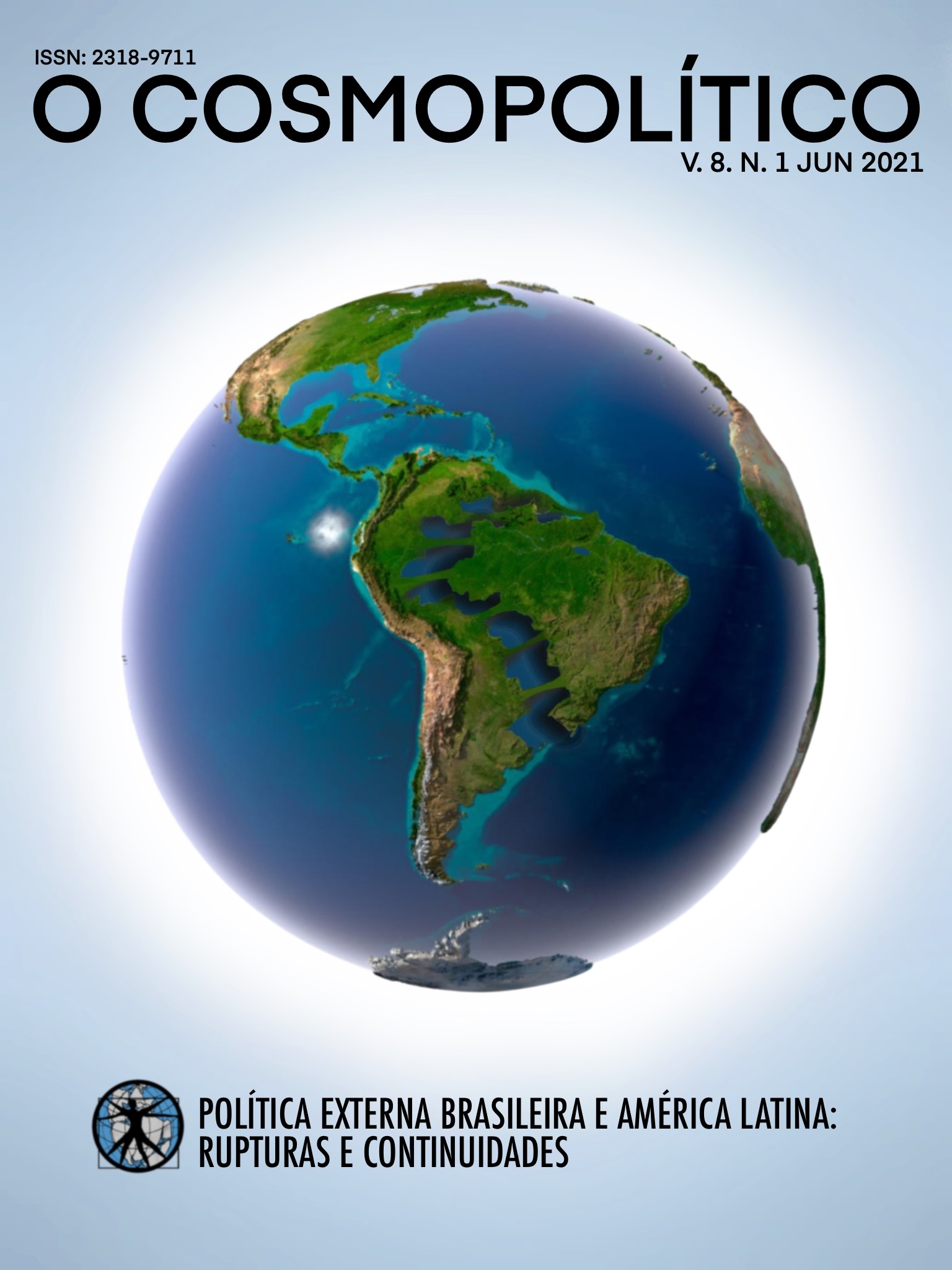 Imagem da capa: Globo terrestre com América do Sul em destaque e o Brasil se descolando da América Latina