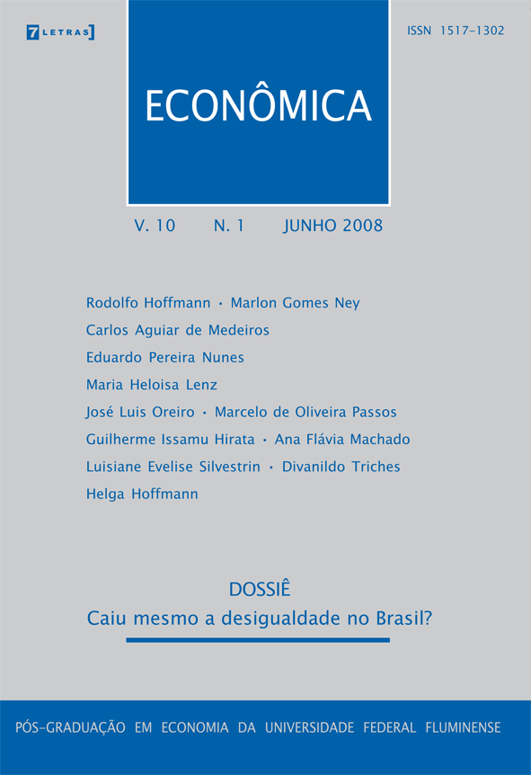 					Visualizar v. 10 n. 1 (2008): Caiu mesmo a desigualdade no Brasil?
				