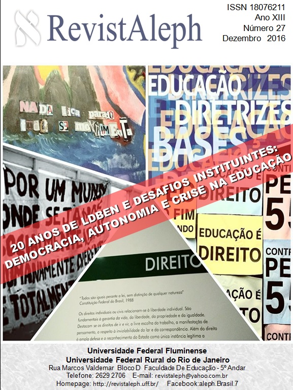 					Afficher n. 27 (2016) 20 ANOS DE LDBEN E DESAFIOS INSTITUINTES: DEMOCRACIA, AUTONOMIA E CRISE NA EDUCAÇÃO
				